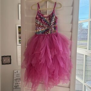 Sparkling Pink Sequin Girls Dress